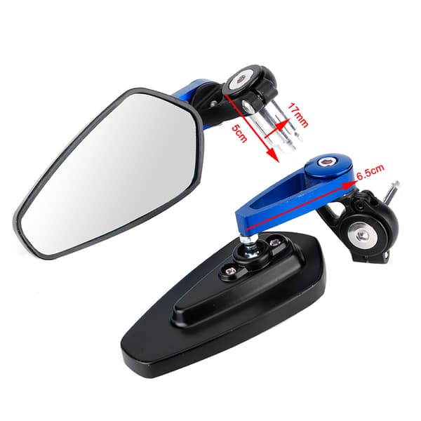 Blå CNC Aluminium Motorcykel Backspegel Set om 2