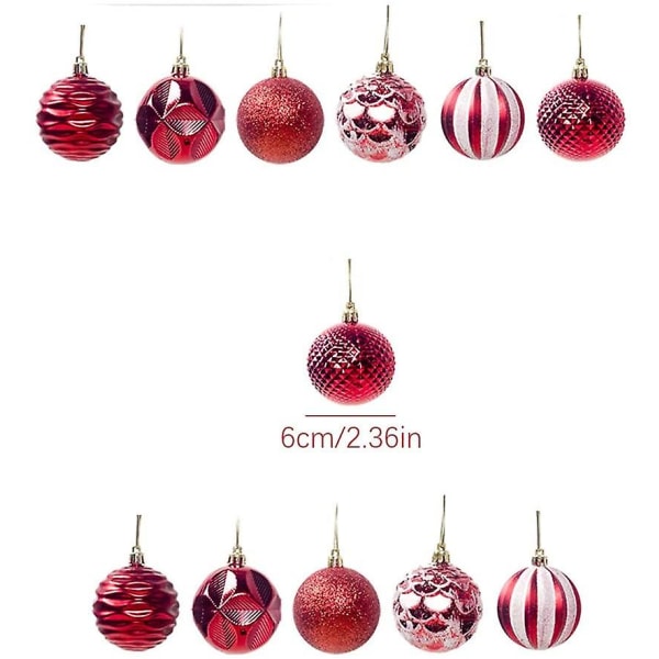 Julgranskulor 12 delar 6cm Set Juldekorationer