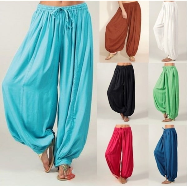 Kvinders Bomuld Lige Ben Casual Harem Bukser Black XL