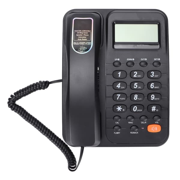 KXT2029CID Kontor Hotel Hjem Fastnettelefon med Gratis Batteriudvidelsesinterface Sort