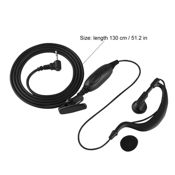 G-formad enkelstift 2,5 mm Walkie Talkie Headset 2-pack