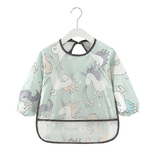 Baby Vattentätt Långärmad Haklapp Matning Smockgreen 110cm