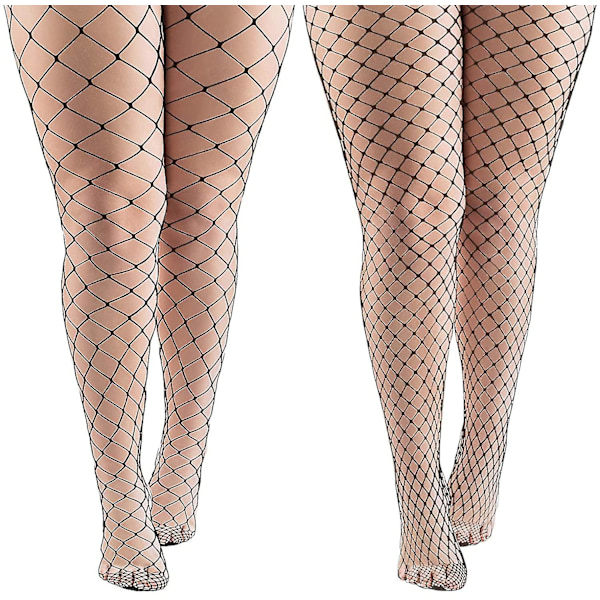 Nätstrumpbyxor Plus Size Sexiga nätstrumpbyxor Strumpor Mesh för kvinnor(4 par svarta)