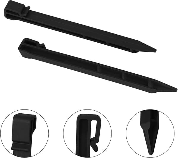 20 stk. 24 cm plastik jordankre til havekanter, terrasse, telte (sort 20 stk.)
