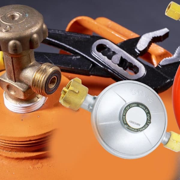50 mbar trykregulatorsæt justerbar aluminiumsregulator til gassystemer med slange, orange 1/4 tomme—dt
