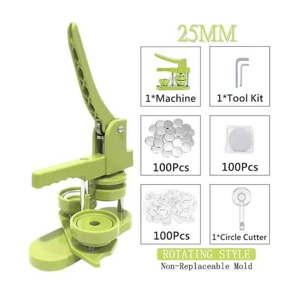 Nappikone Ei Asennusta Punch - 25/32/37/44MM KiQa Nappikone, 37MM 25MM