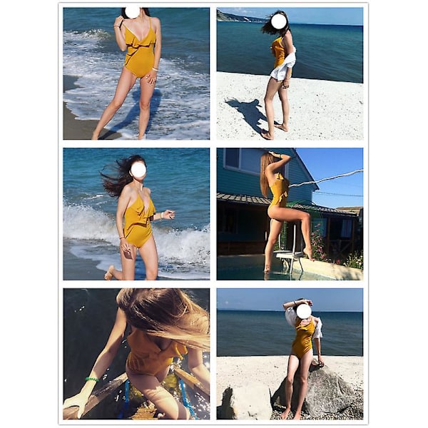 Kvinder One Piece Badedragt Flæse Wrap Textured Beach Badetøj Badedragter White M
