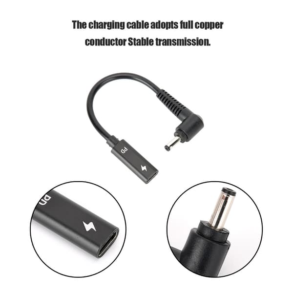 USB C PD Opladerkabel 4.0x3.5mm Barrel Connector til ASUS Laptop