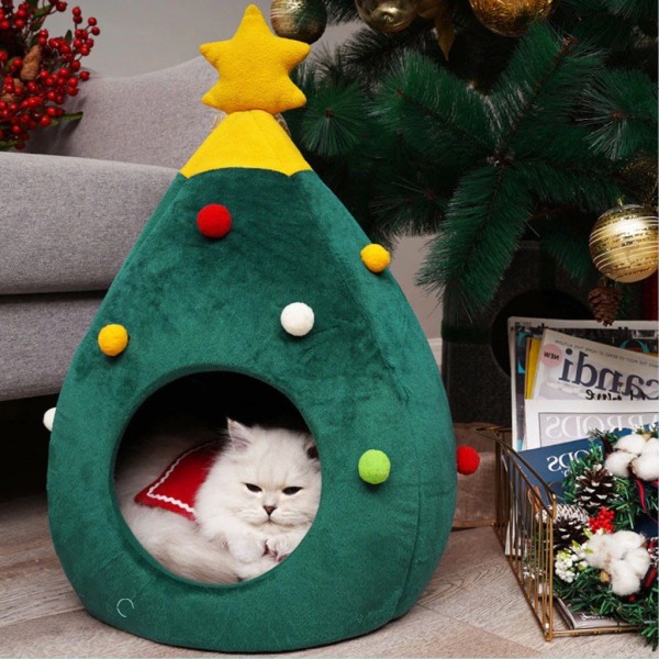 Mysig varm julgran kattsäng S