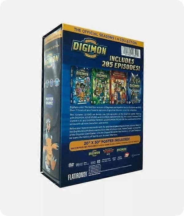 Digimon Digital Monster: Den Komplette Serie Sæson 1-4 (DVD 32-Disc Box Set) Engelsk Version