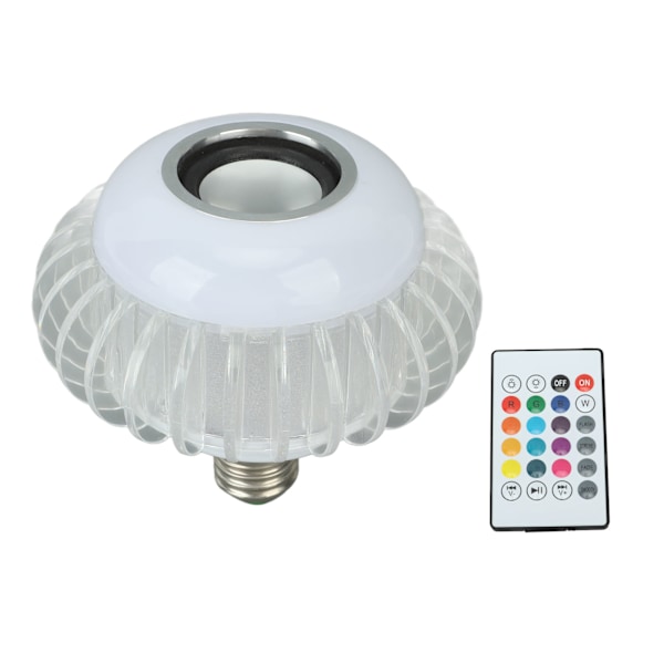 Smart RGB LED-pære med Bluetooth-højtaler og 24-knaps fjernbetjening (E26/E27)