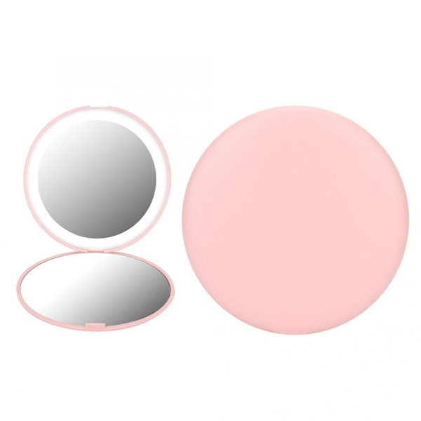Mini Lights LED Makeup Mirror 10X Förstora Handhåll 12 LED Svart Black