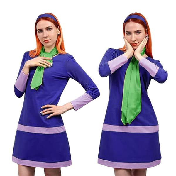 Anime Scooby-Doo Daphne Blake Violet Sæt Dame Cosplay Kostume Karneval Fest en-US