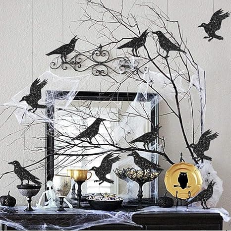 Glitrende Sorte Kragepynt til Halloween Festdekoration Ophæng