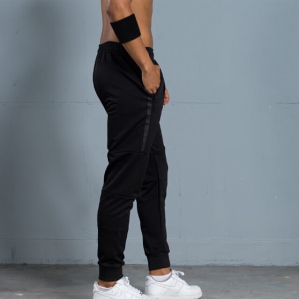 Miesten set Jalkapallopaita Jalkapalloharjoitusvaatteet Miesten Juoksuhupparit Pitkähihainen Verryttelypuku Urheilullinen collegepuku pants black XL