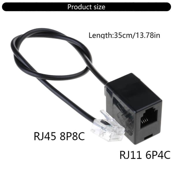 Netværk RJ45 til RJ11 konverterkabel, internet til telefonadapter, RJ45 til RJ11 konverteradapterkabel 35 cm Multicolor