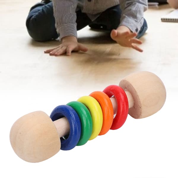 Fargerike Tre Rangle Ringer Baby Pedagogisk Leke for Sensorisk Trening