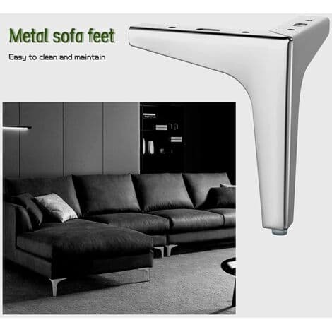 [DT]Sæt med 4 moderne trekantede møbelben i metal til garderobe, sofa, stol (17 cm)