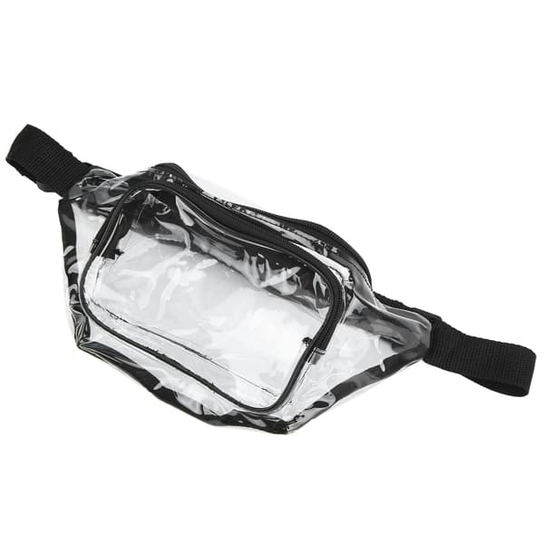 Transparent PVC Vandtæt Mavebælte Multifunktionel Taljetaske til Rejser Sort