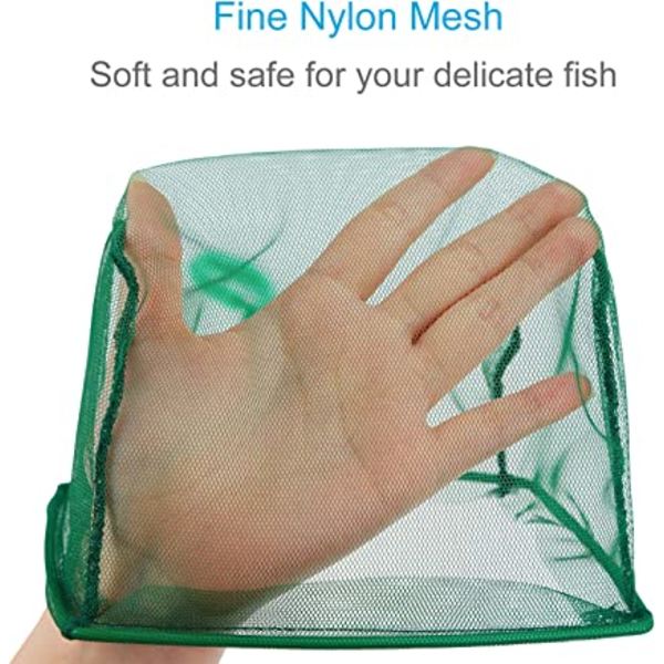 Akvariumnät Finmaskigt mesh med plasthandtag Green 6"L x 5" W x 12"