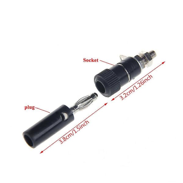 10 par sort rød 4 mm bindestolpe højttalerterminal bananstik fatning jack con andet Andra