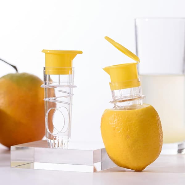 Gul Manuel Citruspresser Filter Tud Skruelåg Håndpresse til Citron- og Appelsindrikke