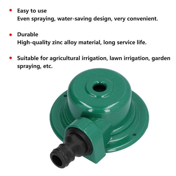 G1/2 Sprinklerdyse i sinklegering for hage- og landbruksvanning