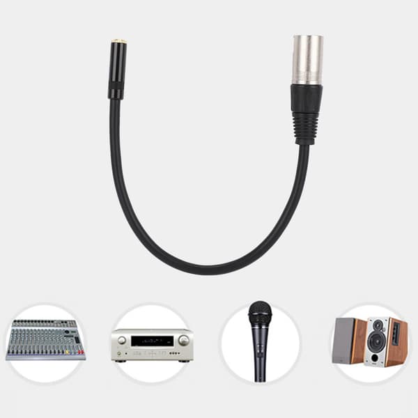 3,5 mm hun til XLR han zinklegering lydadapterkabel patchledning