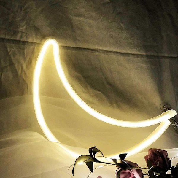 Söt månformad led neonvägglampa