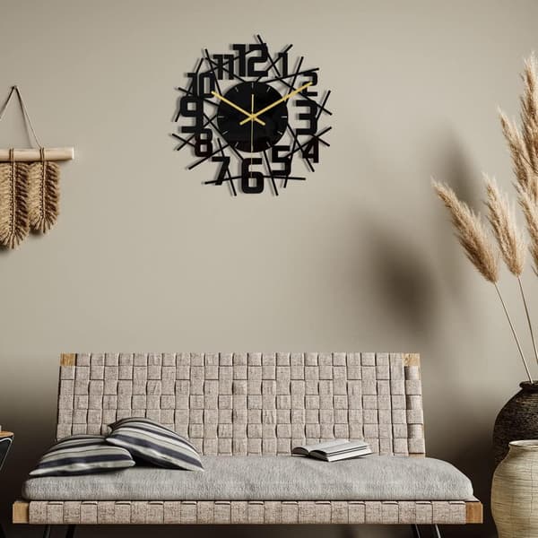 [DT]Svart rund ram väggklocka DIY tyst modern design väggklocka lämplig för sovrum vardagsrum kontor konstdekoration