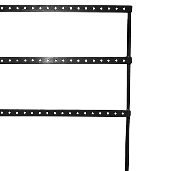 Elegant 3-lags smykkestativ med stor kapacitet, jernmateriale og kompakt design til praktisk opbevaring og visning af øreringe i sort
