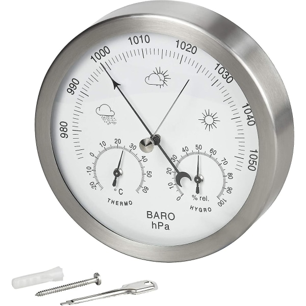 Barometer väderstation 3-i-1 ram 14 Cm termometer