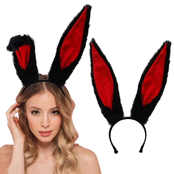 Bunny Ears Pannband för flickor och kvinnor red