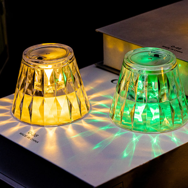 1 Styck Transparent Akryl Kristall LED Nattlampa för Atmosfär