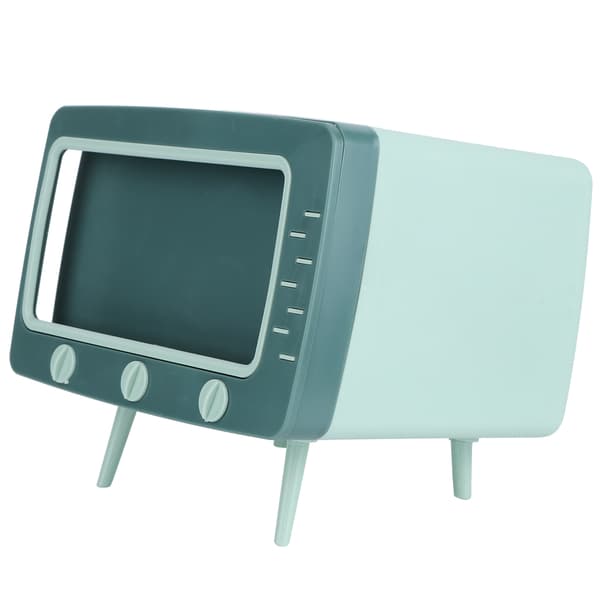 Retro TV-formad servettbox med telefonhållare, pappersförvaring