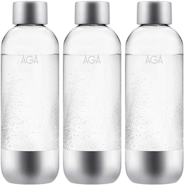 3-pakkaus AGA AQVIA Steel 1L, PET-pullo 350