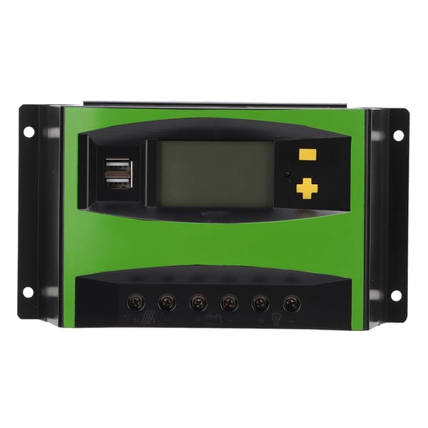Solar Charge Controller LCD Display Timing Intelligent Automatisk Solar Panel Regulator med Dual USB Port 40A 12V 24V