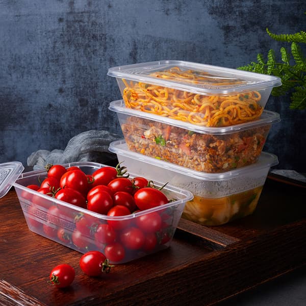 Rektangulära Värmebeständiga Engångs Matbehållare Lunchlåda för Hem Restaurang