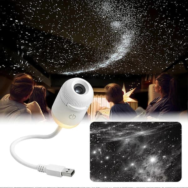 Galaxy Natlampe Projektor med Bærbart Design - Perfekt til Hjem og Rejser A