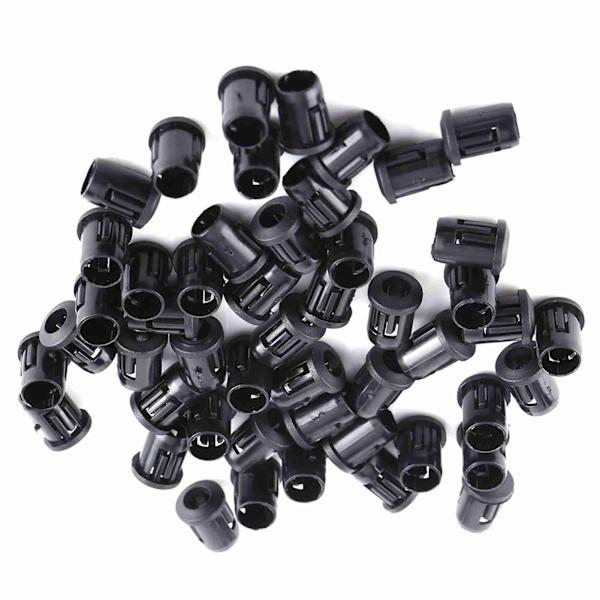 5mm LED Sokkelklips - 50 Pak Sort Nylon Diodeholder Bezelmontering til Nem Installation