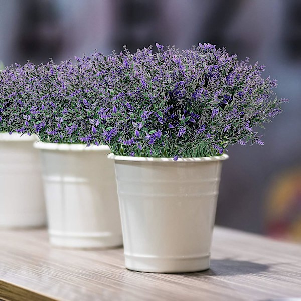 8st konstgjorda lavendelväxter Falska blommor Plaststjälkar Red 3