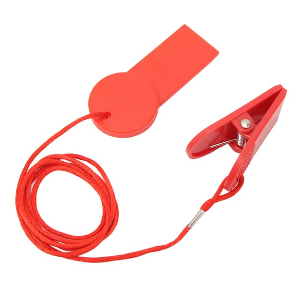 2 st Löpband Säkerhetsnyckel Nödstoppsbrytare Lås Ersättning 28x43mm Rektangulär Röd Säkerhetsklämma