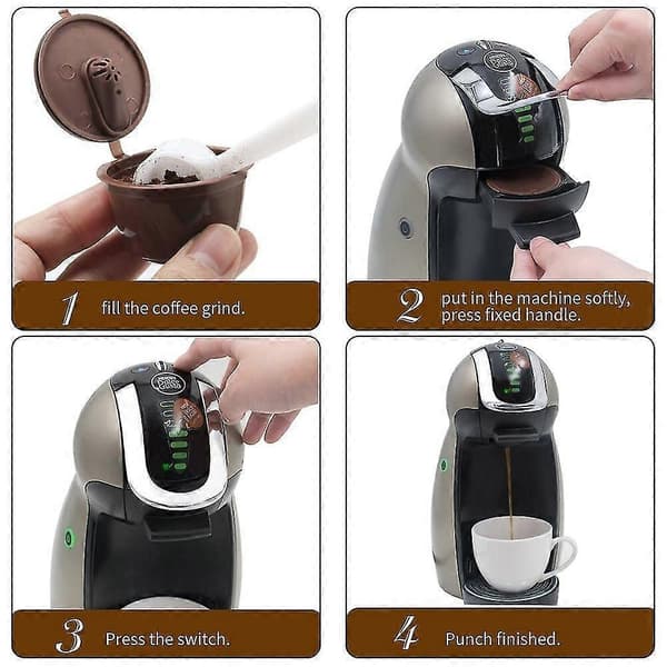 5 stk. Nescafe Dolce Gusto filtre i rustfrit stålnet black