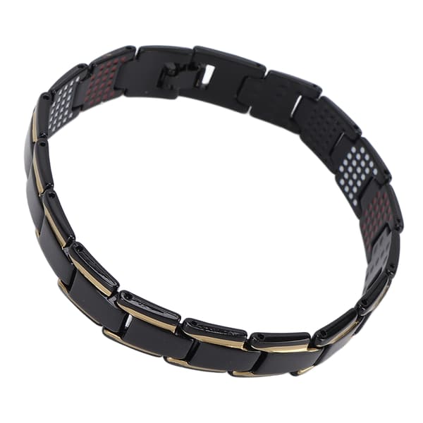 Svart gull titan stål magnetisk terapi armbånd for menn og kvinner