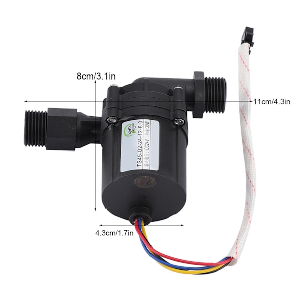 24V Justerbar Sirkulasjons DC Pumpe for Solvarme Systemer