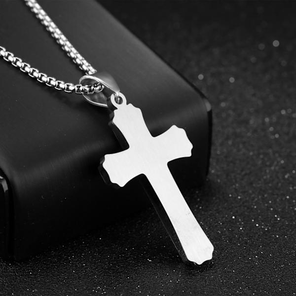 Halsband med kors i stål för män: Perfekt för modekoordinering över gränserna
