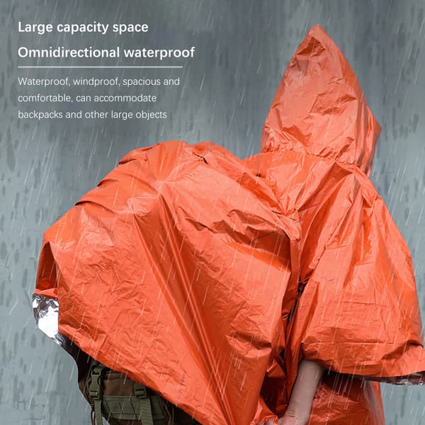 Vandtæt termisk poncho reflekterende overlevelsesdækken udendørs camping vandring