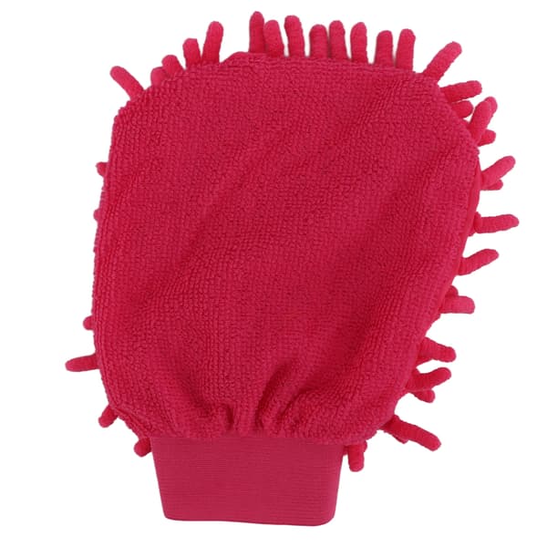 Bilstvaskhanske Rippefri Dobbeltsidig Chenille Rosa Myk Vaskhanske for Bilerens