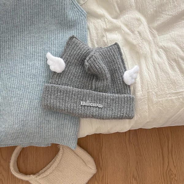 Mode Streetwear Hat Dagligdag Hat Kunstnerisk Ungdom Hat Strikket Unisex Hat til Mode Kvinder Sort Black
