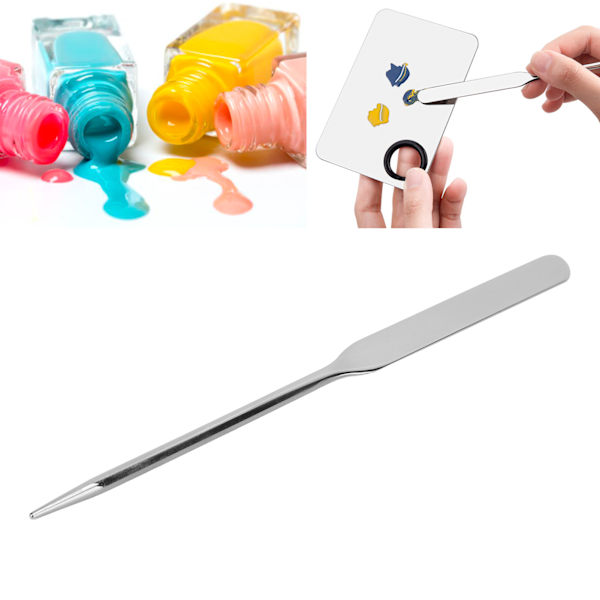 Ergonomisk spatel i rustfritt stål for flytende foundation og neglekunst - Ideell for makeupartister